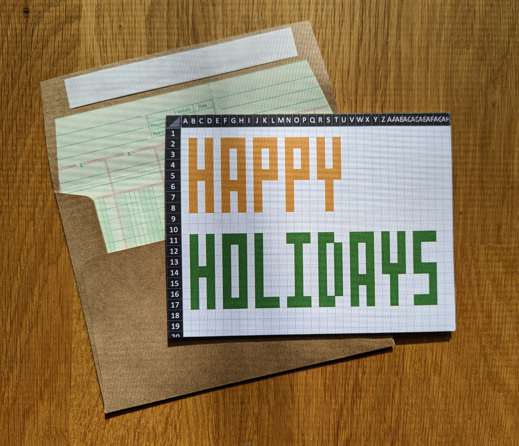 Spreadsheet Happy Holidays Greeting Card