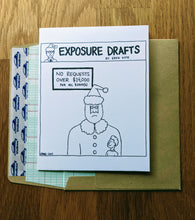 Load image into Gallery viewer, Accounting greeting card with Santa Claus advising children to keep gift requests below IRC section 2503(b) limits, atop a ledger paper-lined envelope.