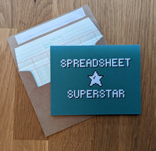 Load image into Gallery viewer, Accounting greeting card Spreadsheet Superstar