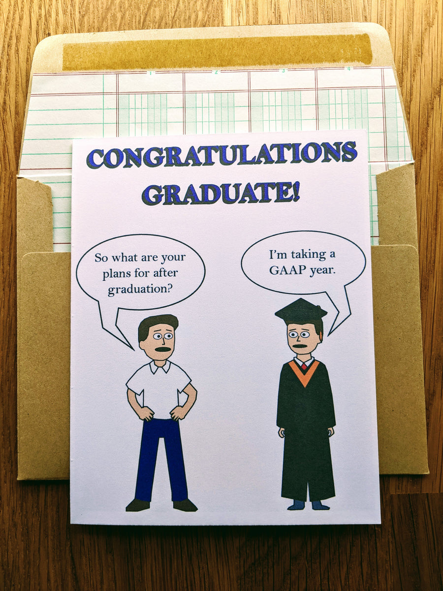Gradulation Accountancy Graduation Accounting Card GAAP Year – RuBook Creative