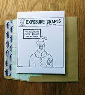 Accounting greeting card with Santa Claus advising children to keep gift requests below IRC section 2503(b) limits, atop a ledger paper-lined envelope.